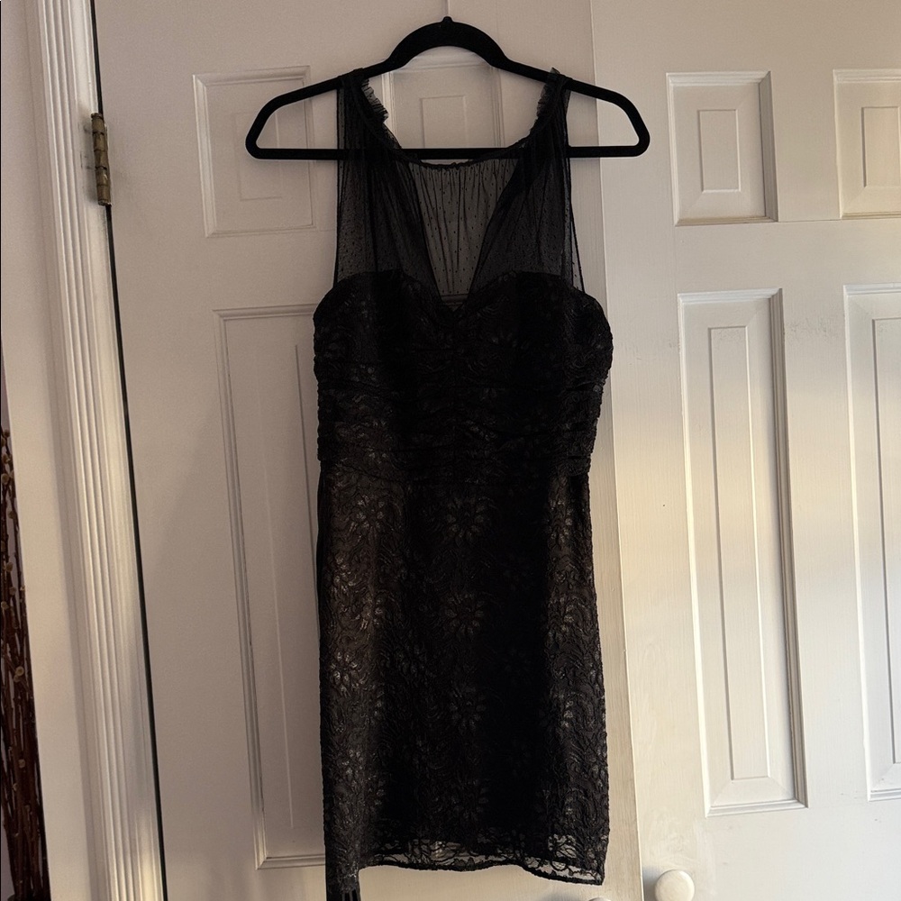 BCBGMaxAzria Black Lace Mini Dress